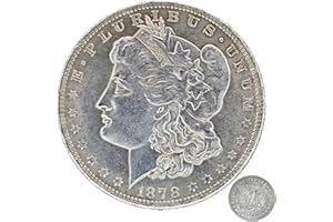 XONHYICN Rare Collectible Antique Historical Coin Exquisite Cameo Design Old Silver Dollar Souvenir Reproduction Artwork Uncirculated Morgan Collection Silver Dollar1878 (1PCS)