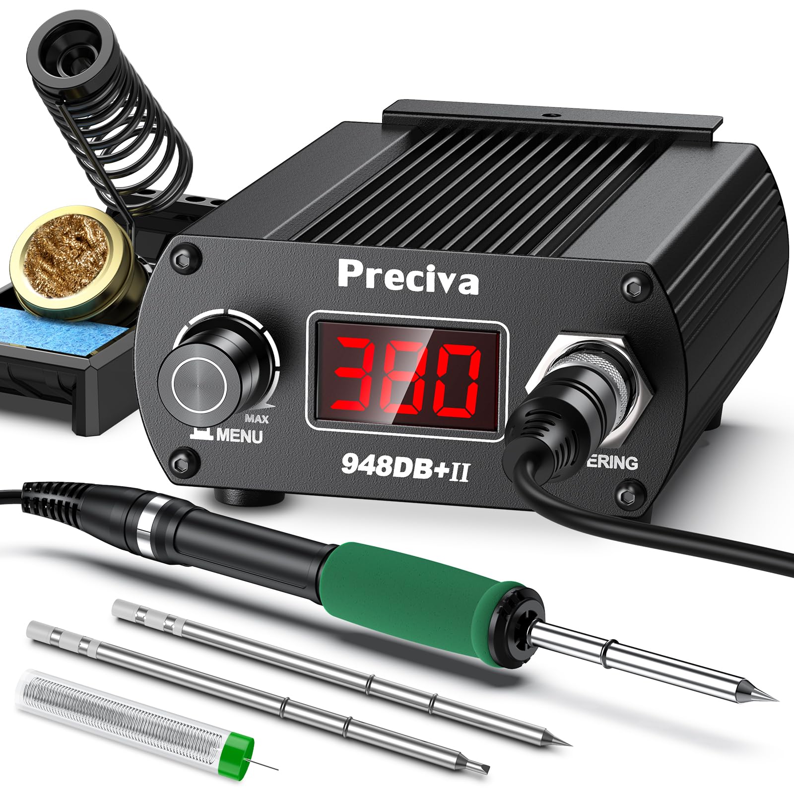 Soldering Station, 75W Preciva Digital Soldering Station, Plug-in Soldering Tips, 200-480℃, 6 Modes
