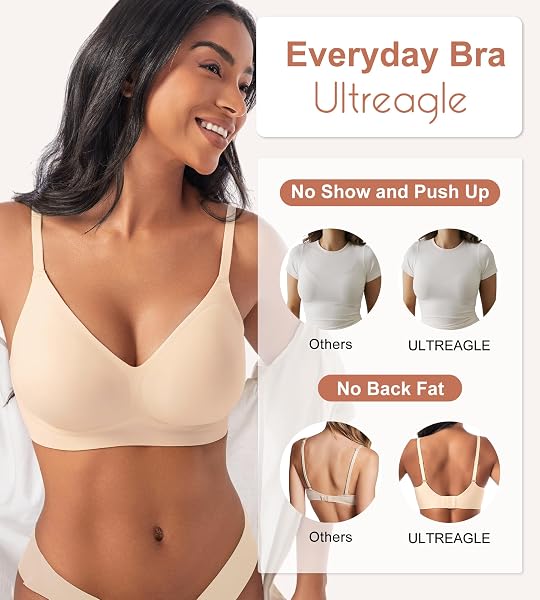 ULTREAGLE BRAS FOR WOMEN NO UNDERWIRE – WOMENS BRALETTES SEAMLESS WIRELESS PADDED BRA COMFORTABLE TSHIRT BRAS