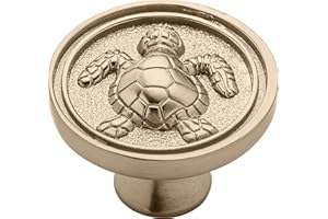 Franklin Brass Seaside Cottage Turtle (5-Pack) Cabinet Knobs Champagne Bronze Drawer Knobs Kitchen Cabinet Knobs for Dresser Drawers Pulls and Knobs 1-7/16" Round Closet Knobs PBF656-CZ-B2
