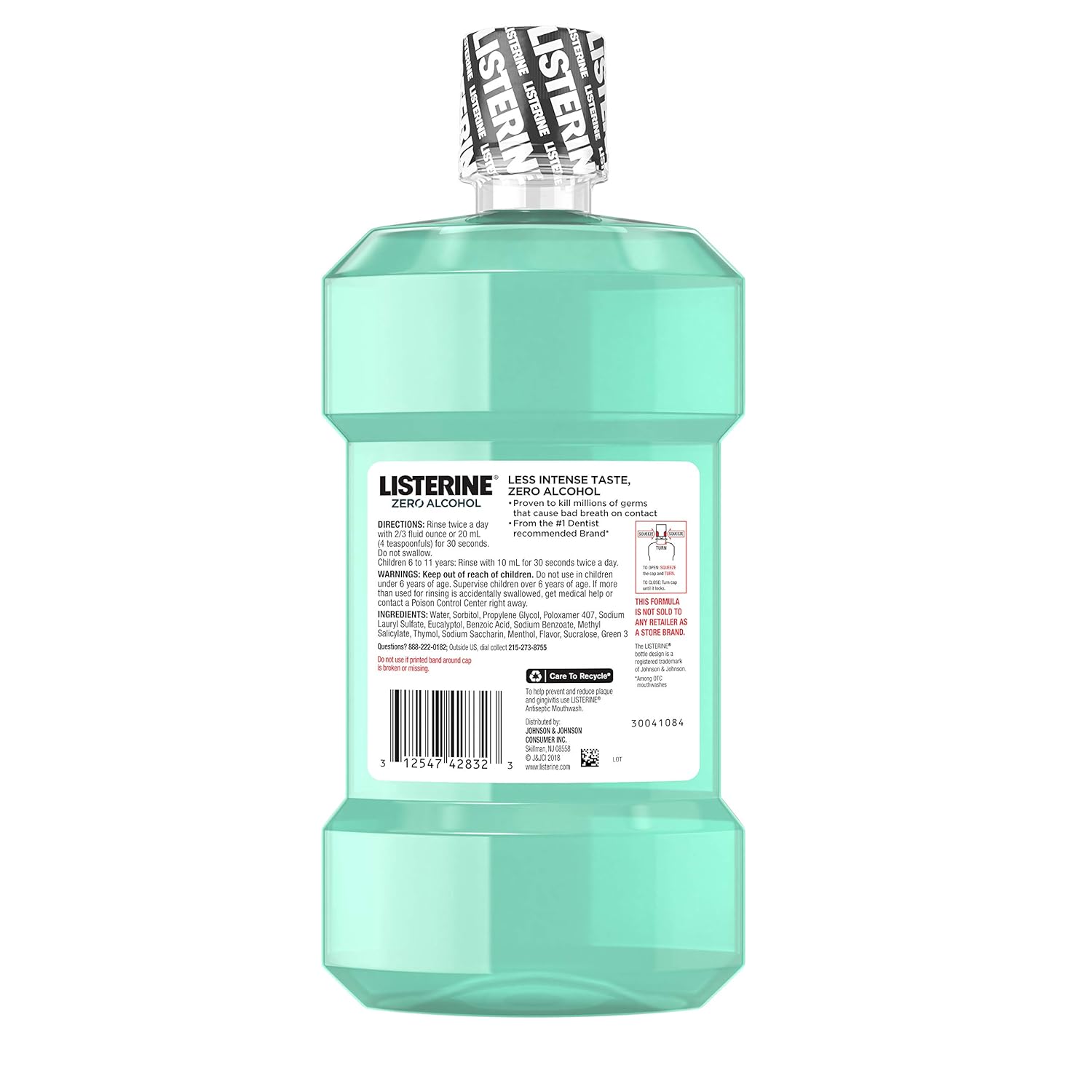 Listerine Zero Cool Mint Mouthwash For Fresh Breath And To Kill Bad Breath Germs, 500 ml : Beauty