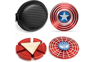 ANZMTOSN SuperHero Fidgeting Party Favors Fidget Metal Set Hand Spinner Focus Copper Fidget Toys Fingertip Gyro Stress Relief Cube EDC ADHD Toy Best Gifts Xmas Birthday Goody Bag Gifts For Kids Adults(3Pack)