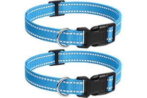 Dog Collar, Adjustable Nylon Training Dog Collar with Quick-Release Buckle, Reflective Dog Collar for Puppies and Medium Dogs