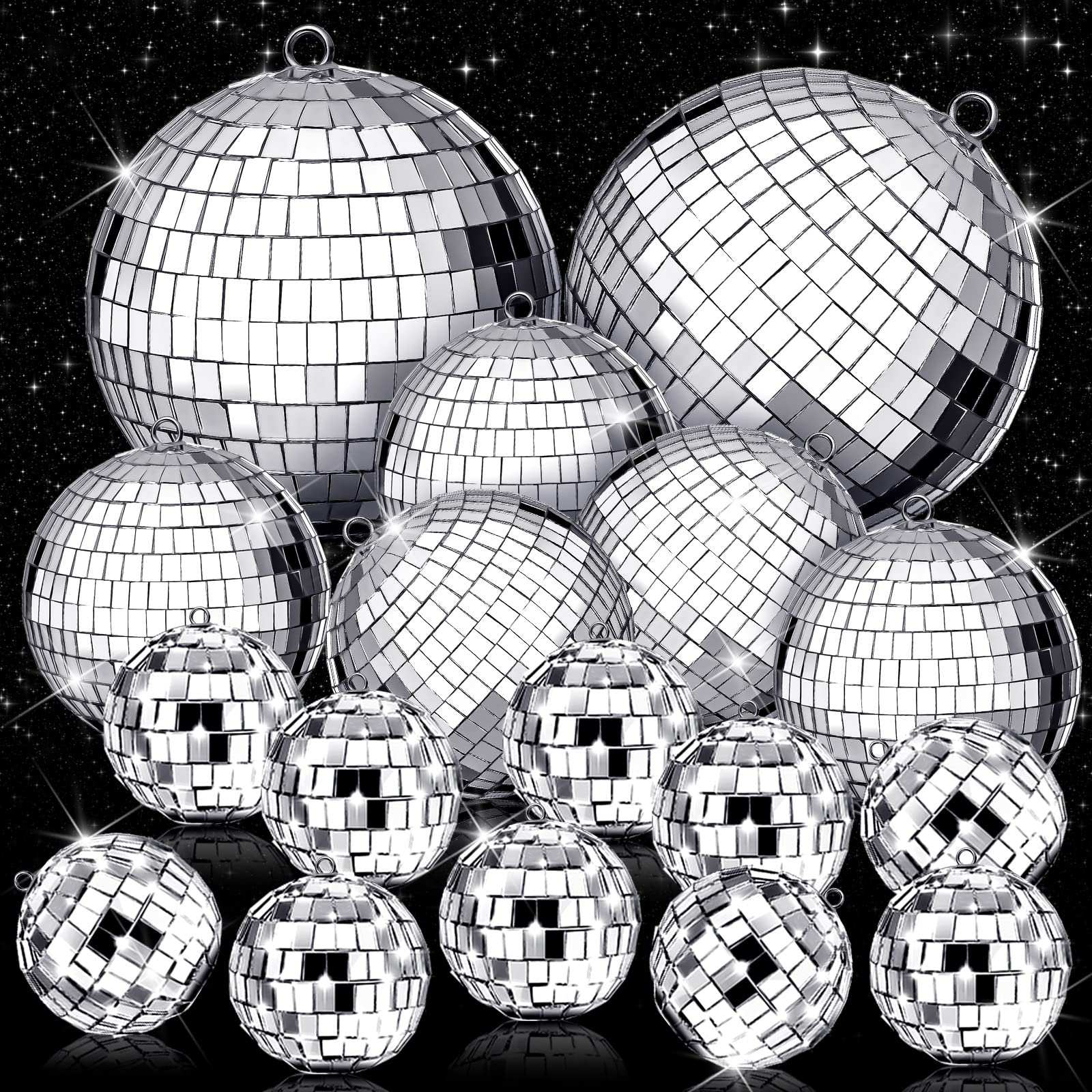Glitter Ball 17 Pack Large Disco Ball Hanging Disco Ball Sall Disco Ball Irror Disco Balls