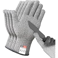 DEYAN Cut Resistant Gloves - 2 Pairs Food Grade Safety Cutting Gloves, Level 5 Protection, Used for Meat Cutting, Oyster…