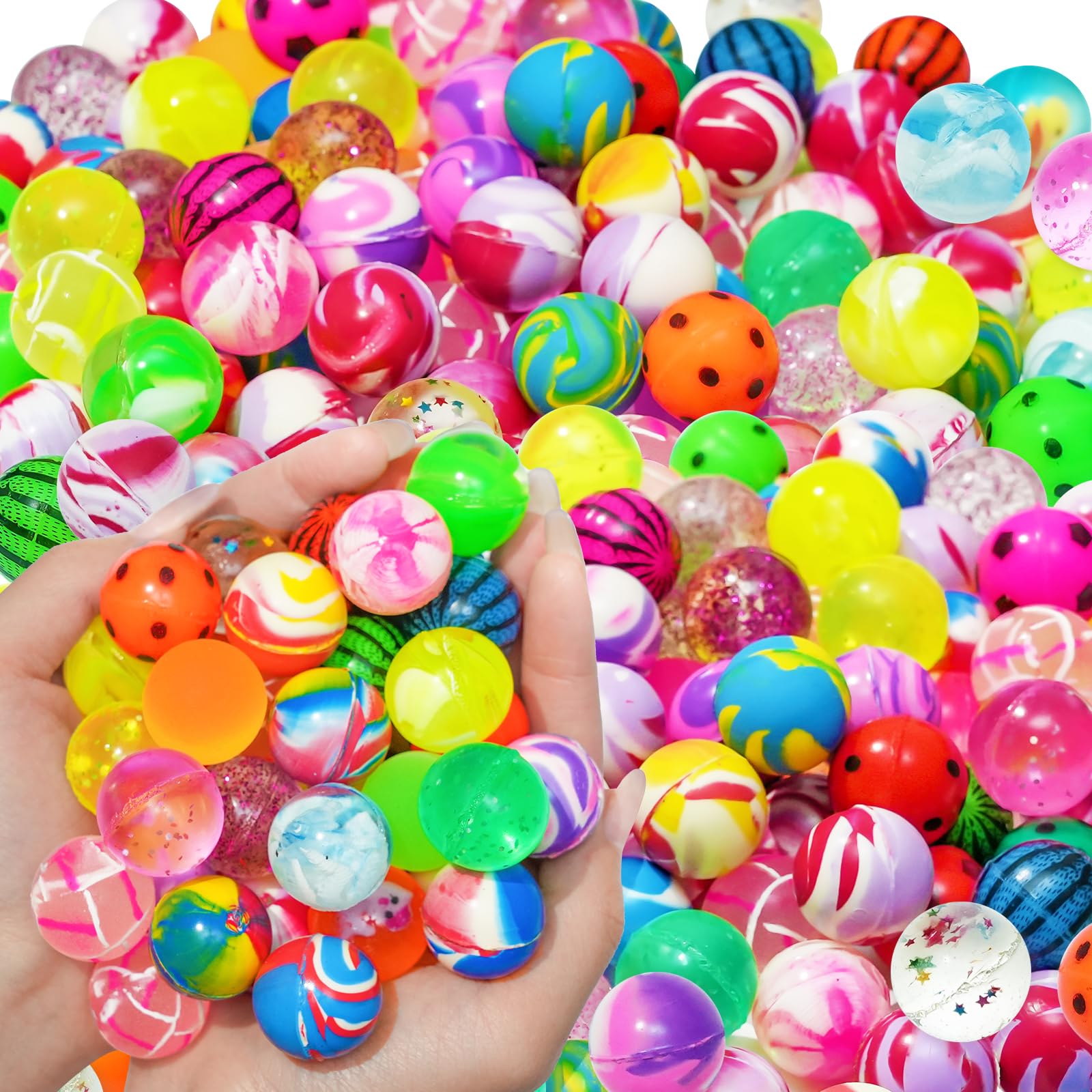 Photo 1 of 100PCS 27mm Rubber Bouncy Balls for Party Favors, Mini Super Bouncy Ball Bulk for Kids, Bouncing Balls Toys for Girls, Boys, Adults, Treasure Box Prizes, Birthday Gifts, Classroom Rewards, Goodie Bag