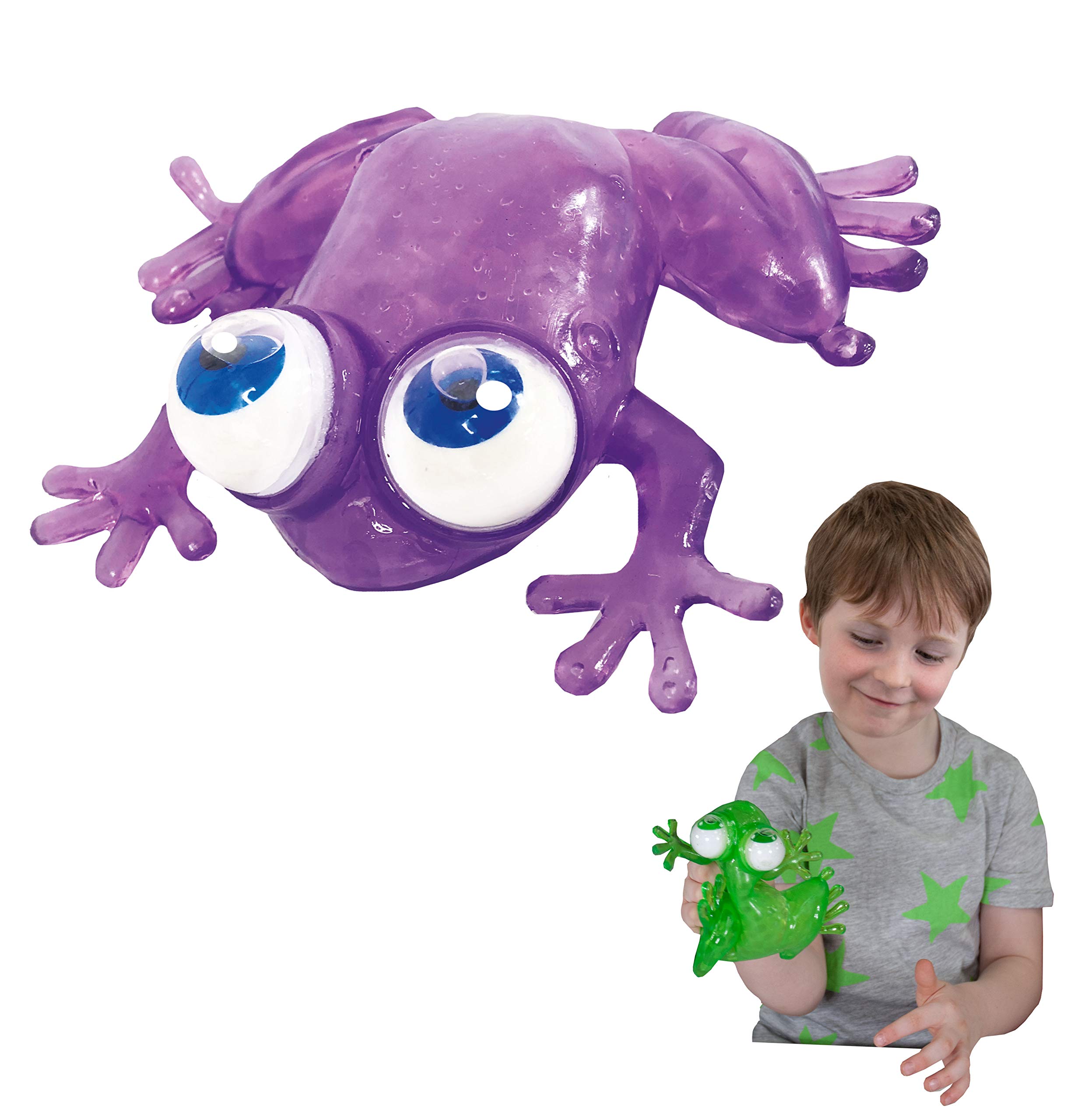 Wobble Eyes - Frog from Deluxebase. Large Animal Squishy Toy with Giant Wobbly Eyes. Frog anti stress fidget toy for kids and adults