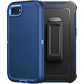 GRBeid for iPhone 16e Case Dropproof DustProof Strong Durable Heavy Duty Full Body Rugged 3-Layer Military Protective for iPhone 16e case 6.1 inch (Navy Blue+Belt)