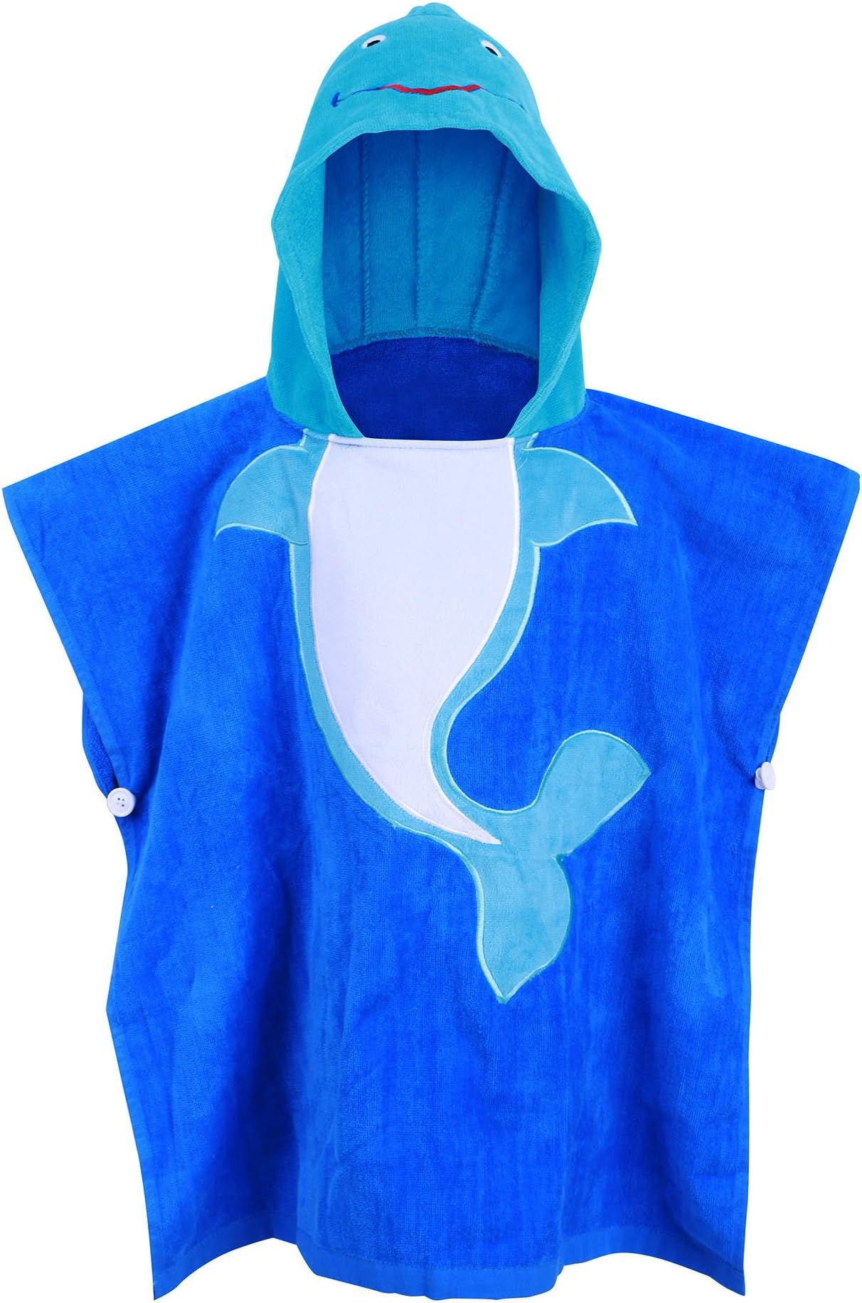 Siero Kids Hooded Beach and Bath Wrap Towel Whale and Butterfly (Blue)