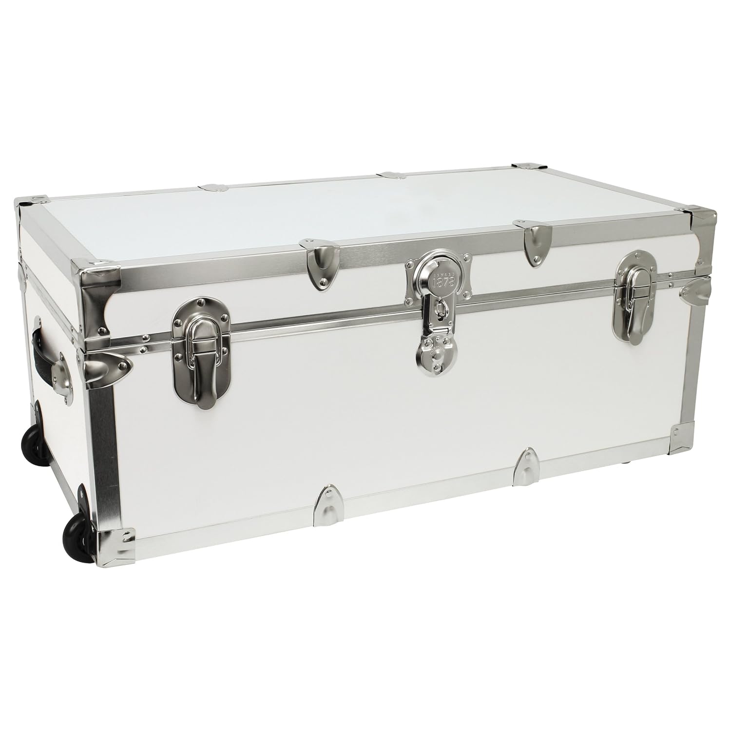 Seward Trunk Footlocker Trunk with Nickel Trim, White, 30-Inch (SWD7130-00)