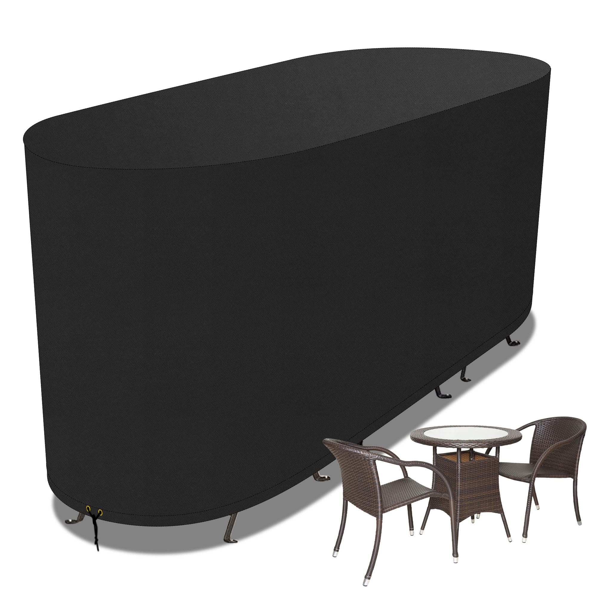 Funshot Bistro Set Cover Waterproof,420D Oxford Fabric Outdoor Garden Patio Furniture Set Cover Windproof Anti-UV,Outdoor Bistro Table Cover for Table and 2 Chairs,124x63x80cm