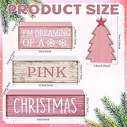 Lineshading 4 Pcs Christmas Table Decoration Wooden
