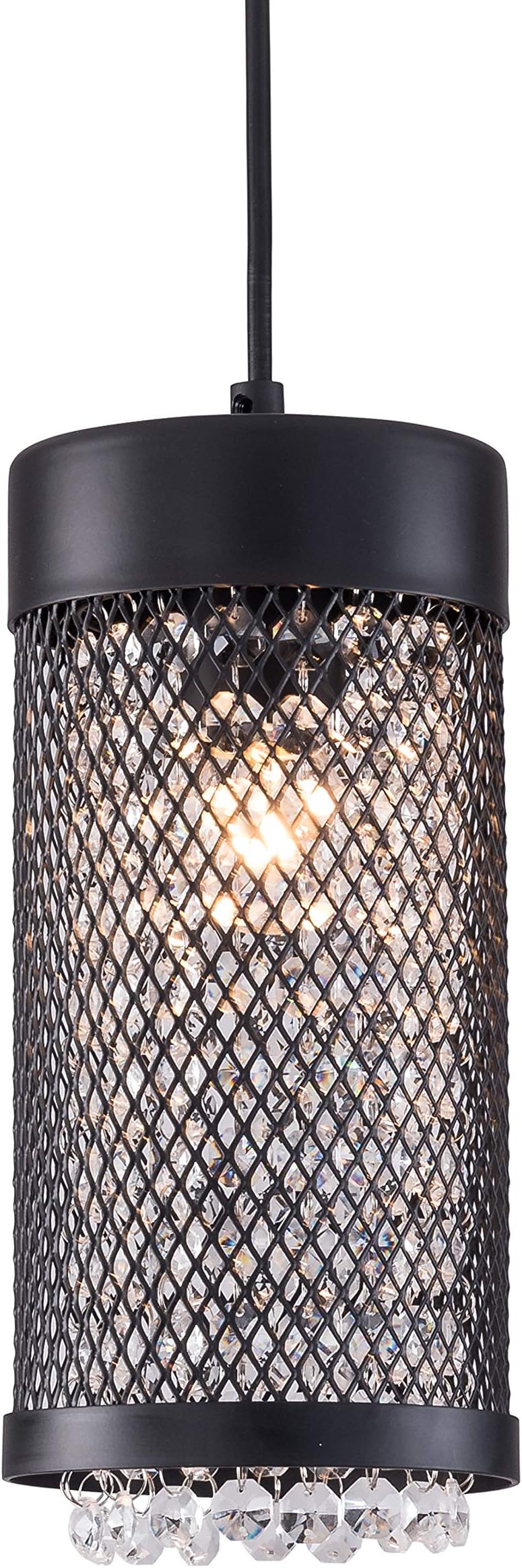 Mini Crystal Chandeliers Black Industrial Chandelier Lighting for Kitchen Island