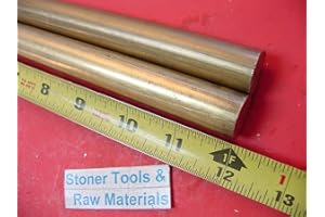 GBOKYN 2 Pieces 3/4" C360 BRASS SOLID ROUND ROD 12" long Lathe Bar Stock .750" OD H02