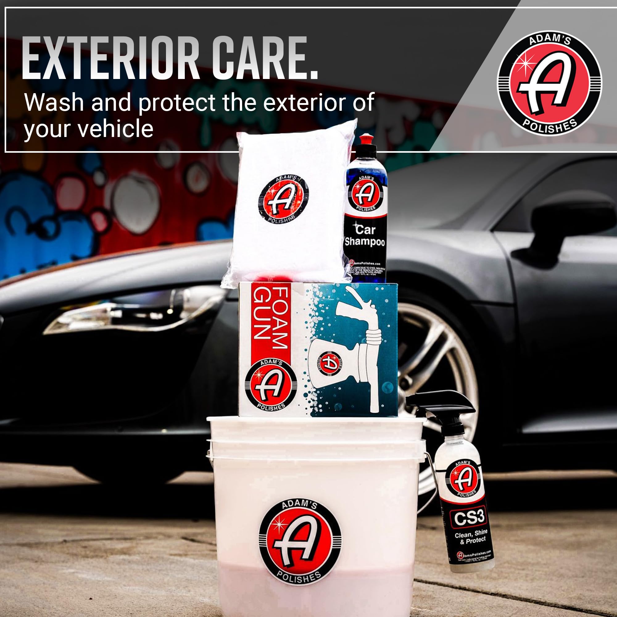 Adam's Essential Car Wash Kit (6-Item) - USA Made Auto Detailing Car Care Cleaning Kit for Car & Truck Lovers, Dads, Moms and DIYers - Our Products