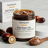BARBARI 4 oz Raw, Unrefined Batana Oil from Honduras - 100% Pure &amp; Natural | Hair Growth, Moisturizing &amp; Repairs Split Ends | Dr. Sebi | Deep Hydration, Shine &amp; Scalp Nourishment for Men &amp; Women
