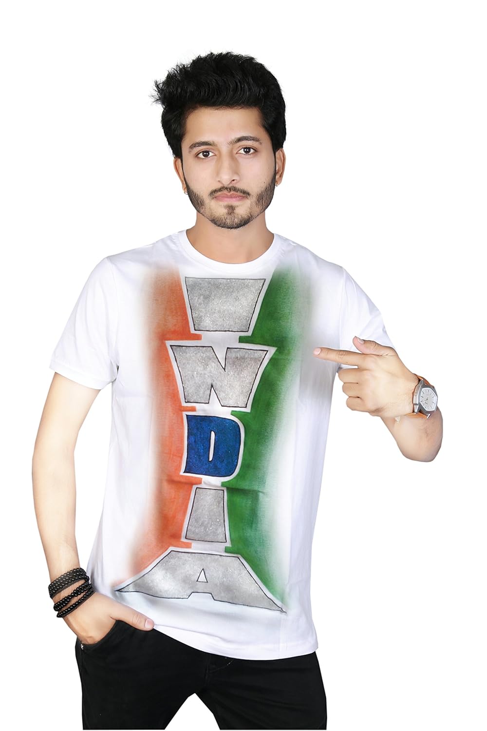 indian flag print t shirt
