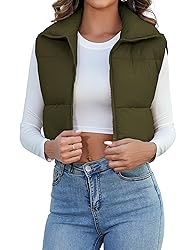 Kissonic Women's Padded Down Vest Puffer Stand