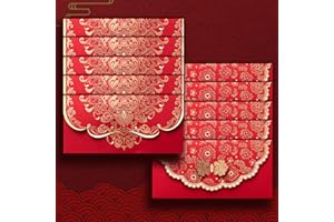 YAOLIGIFT 20Pcs Luxurious Chinese Red Envelopes, Chinese Red Pockets Hong Bao Gift Money Envelopes Lucky Money Envelopes, Lucky Money Gift Cash Packet for All Occasions Birthday Spring Festivals Party