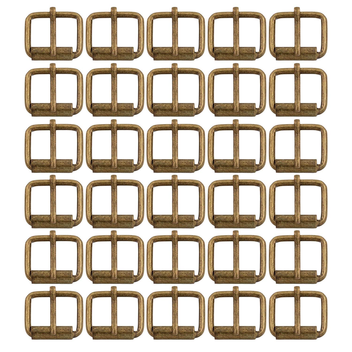 BIKICOCO Roller Buckle, 3/4 Inches Heel Rolling Bar Buckles for Bags Leather Webbing Straps, Bronze - Pack of 30