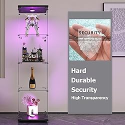 nifoti 4-Shelf LED Lights Glass Display