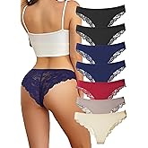 Cinvik Lace Bikini Underwear for Women Silk Panties Sexy Lingerie Sexy Panties Seamless Comfortable Colorful Female Pack