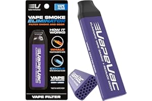 VAPE VAC VapeVac(Registered AMZ Brand) – Pocket-Sized Personal Air Filter for Discreet Output Reduction | Minimizes Odor, Keeps Air Fresh | Not an Emission Device – 500+ Uses (Purple)