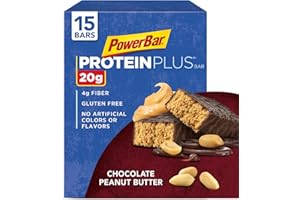 PowerBar Protein Plus Bar, Chocolate Peanut Butter, 2.12 Ounce (15 Count) (Packaging May Vary)