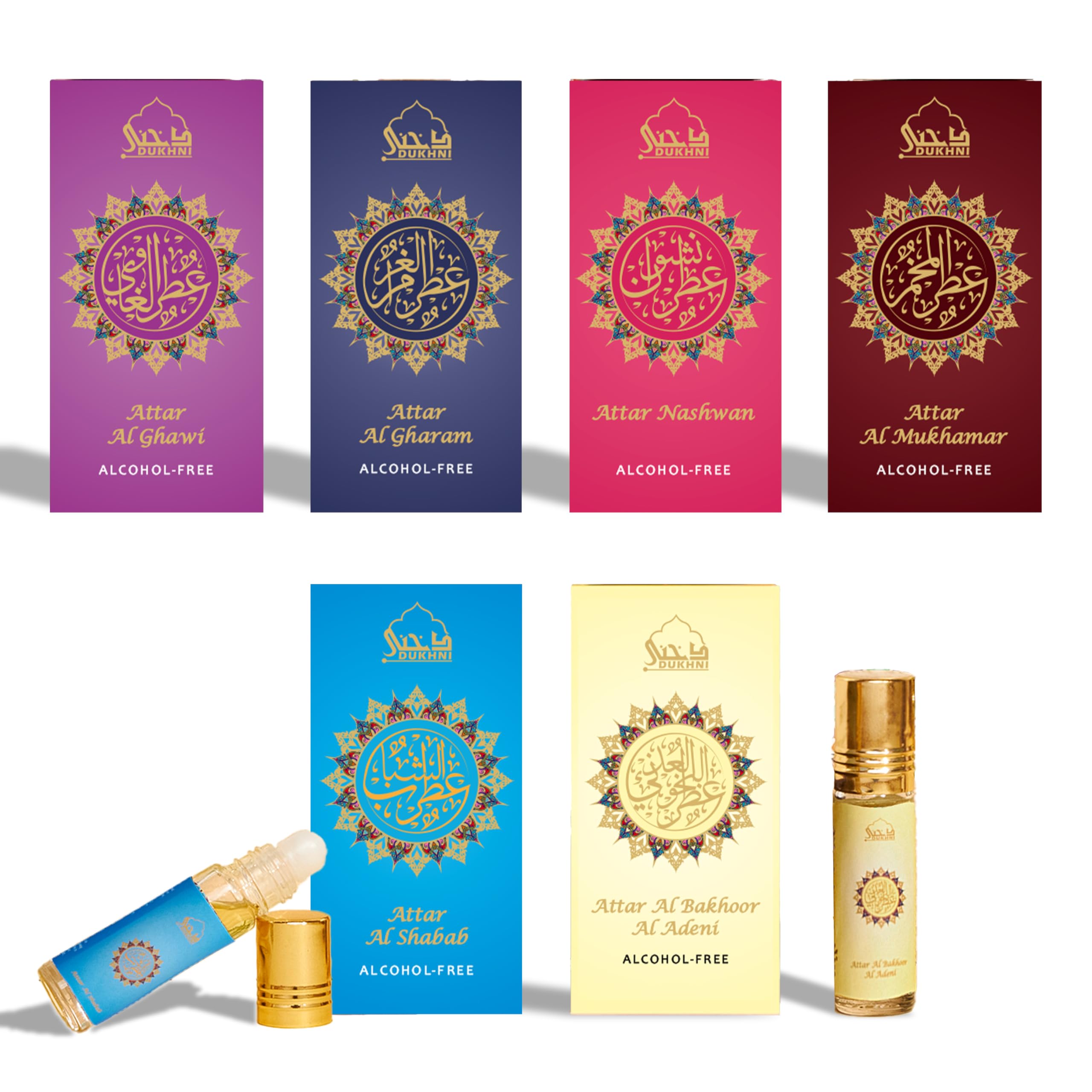 Dukhni Yemeni Attar Oil Set Arabian Perfume Oils, 6