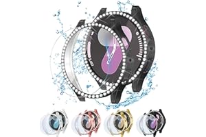 ALMNVO [4+4 Pack Bling Case for Samsung Galaxy Watch 7 Screen Protector 40mm, Tempered Glass Glitter Diamond Bumper Face Cover for Galaxy Watch 7 Accessories 40mm Galaxy Watch Case for Women