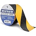TREADSAFE Anti Slip Safety Tape for Steps - Black and Yellow Grip Tape, Caution Tape Adhesive Step Tape, Hazard Grip Tape, Stairs Safety Tape (4" x 30 FT Roll)