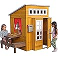 KidKraft Modern Outdoor Wooden Playhouse with Picnic Table, Mailbox and Outdoor Grill ,Gift for Ages 3+