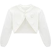 Lilax Baby Girls' Long Sleeve Cardigan Shrug, Button Closure Bolero