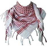 Explore Land Cotton Shemagh Keffiyeh Tactical Desert Scarf Neck Head Wrap with Tassel for Men Women