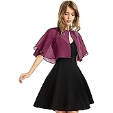 Women's Soft Chiffon Shawl Wraps Shrug for Evening Dress Wedding Cape Bolero Flapper Cover Up