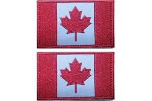 EmWoot 2PCS Canada Flag Patch Embroidered Morale Patch Military Tactical Patches Hook and Loop