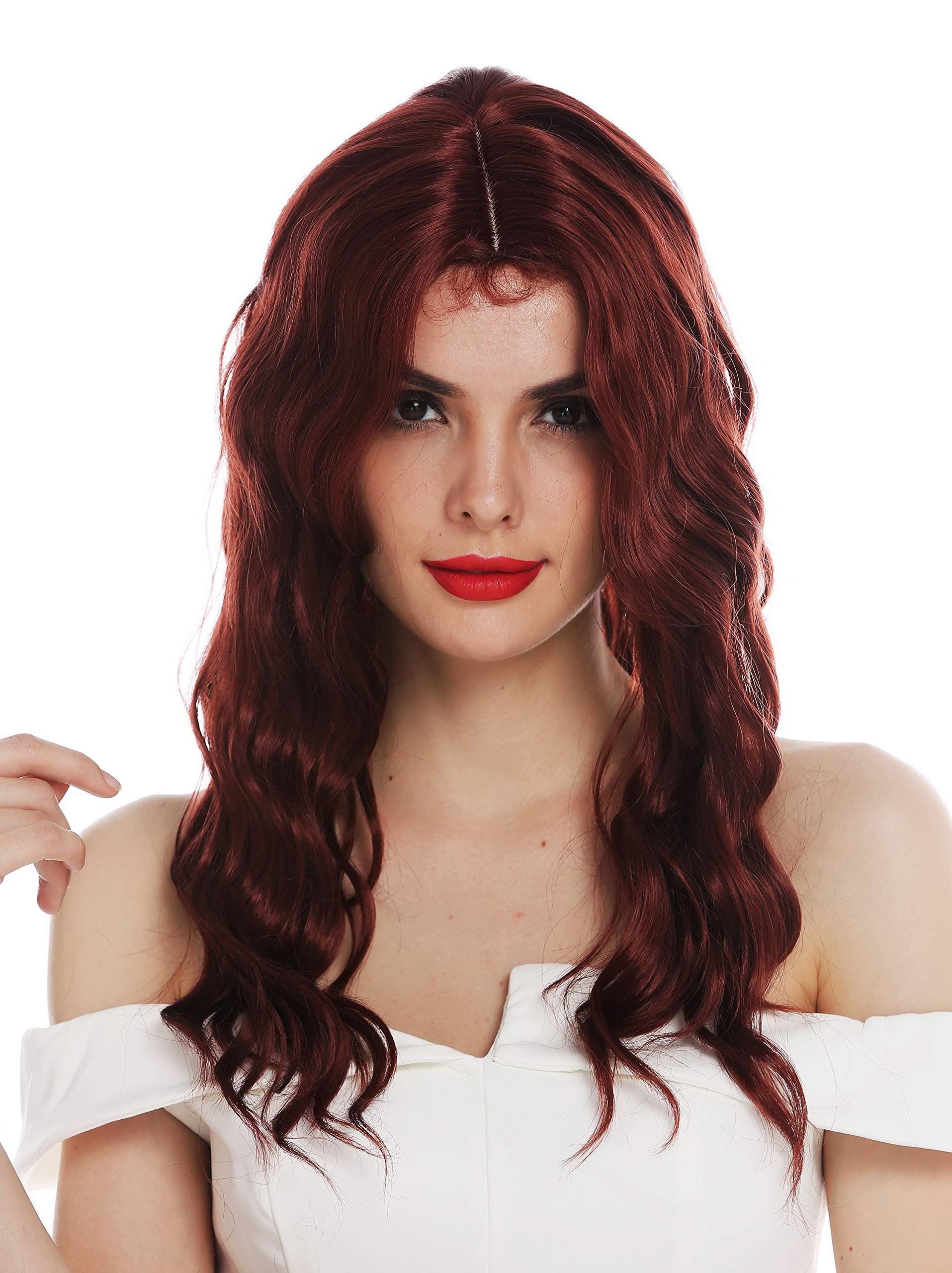 WIG ME UP - VK-9-35 wig women's wig long wavy middle parting with hair line reddish brown rusty brown