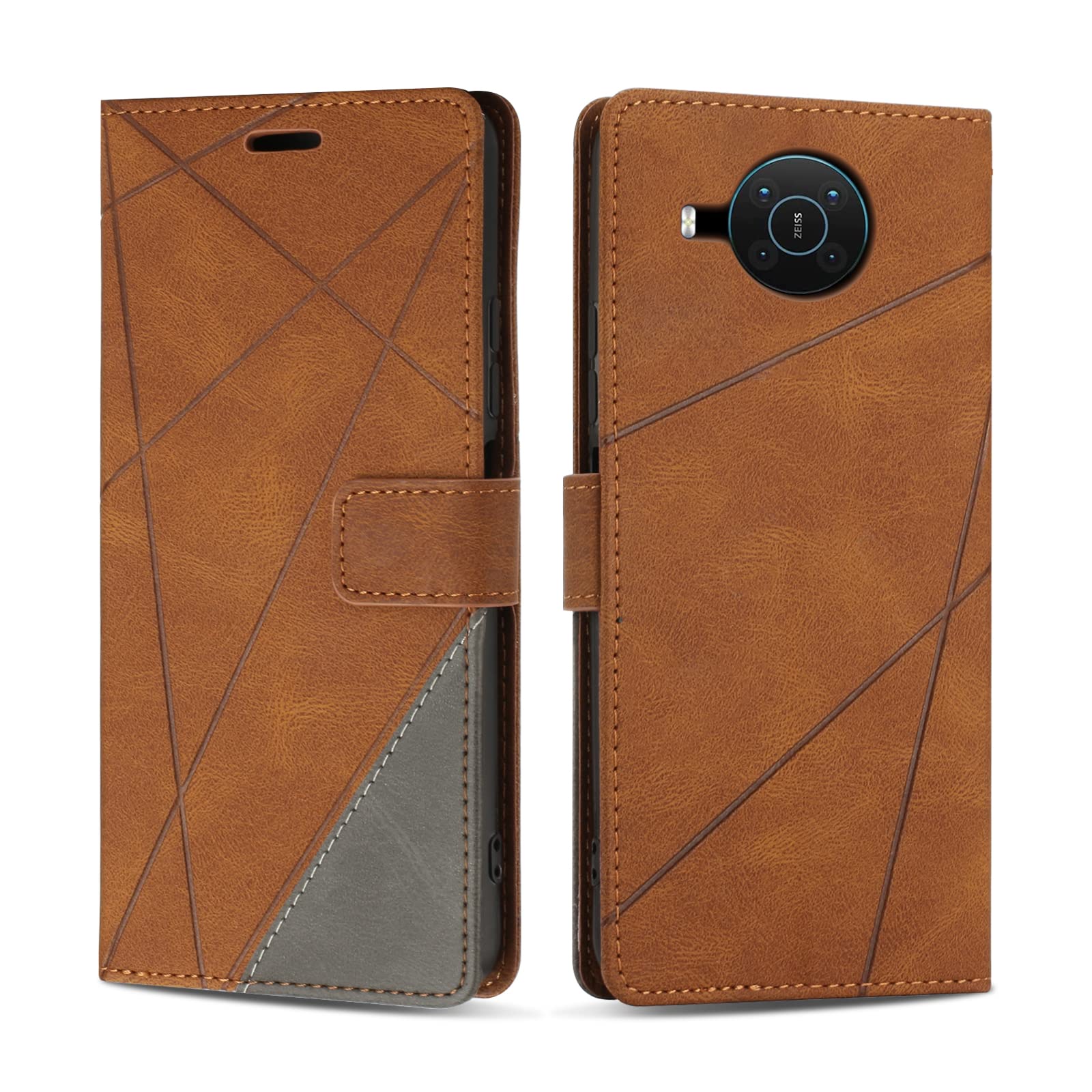 SONWO Case for Nokia X10 / Nokia X20, Premium PU Leather Flip Wallet Case Magnetic Closure Cover Case Card Slots kickstand Phone Case for Nokia X10 / Nokia X20, Brown — image 1