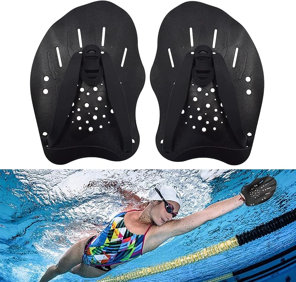 KEUGT Swimming Paddles for Hands Adjustable Straps Training Paddle
