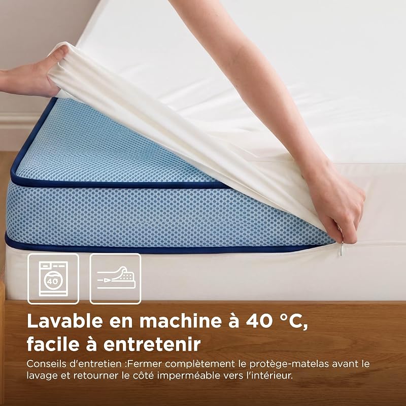 Housse Matelas 140x190x30 cm - Anti-Punaises Alèse imperméable