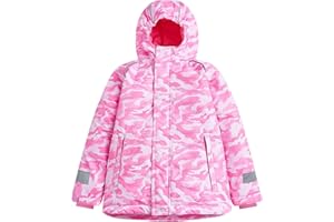 Owntop Kids Ski Jacket | Waterproof Boys Girls Puffer Jacket | Insulated Lining | Reflective Strips | Fit for 3-12 Years