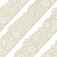 Funshowcase Large Pre-Made Ready to Use Edible Cake Lace Cherry Blossom Ivory White 14-inch 10-piece Set