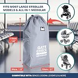 Bramble Large Stroller Bag Cover for Airplane Grey 116x53x34cm view 2