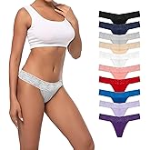 Pmrxi Pack 10 Seamless Lace Thongs for Women Plus Size Breathable Panties Low Rise T-back Stretch Cotton No Show Underwear