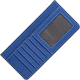 jessimi Slim Long Wallet for Women & Men – Thin Card Holder with Coin Pocket, Compact Billfold, Perfect for Travel, Weddings, and Everyday Use Unisex (Vertical Blue)