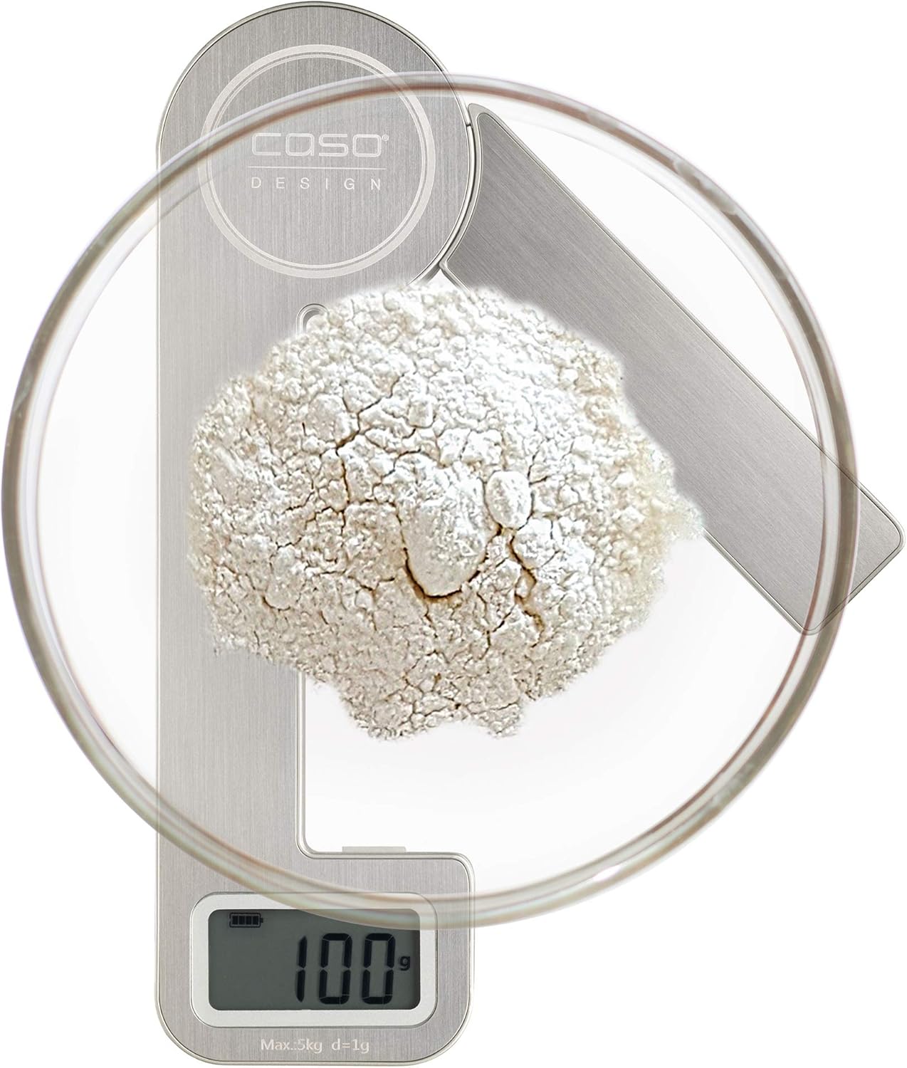 CASO Kitchen Ecostyle Design Kitchen Scales with Kinetic Energy, No Batteries Required, Up to 5 kg in 1 g Steps, Extra Flat - Image 4
