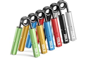 FitBeast Grip Strength Trainer Set, 6 Pack Aluminum Grip Training Bars, Forearm & Wrist Exerciser, Hand Grip Strengthener for