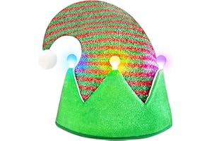 WTTORDE Elf Hat Felt Elf Hat with Jingle Bells Santa Hats Hat Great Holiday Party Costume New Year Gift Ideas and Accessory