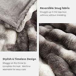 Cozy Bliss Faux Fur Throw Blanket for Couch, Fuzzy