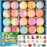 DIYDEC 20pcs Bath Bombs with Surprise Mini Resin Animals for Kids Adult | Bath Bombs Bubble Bath for Valentines Easter Christmas Halloween Great Gift Boys Girls Birthday